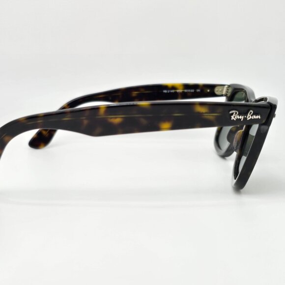 Ray-Ban RB2140 902 Wayfarer Tortoise Frame G-15 Green Glass Lens Sunglasses 50mm - Picture 5 of 13